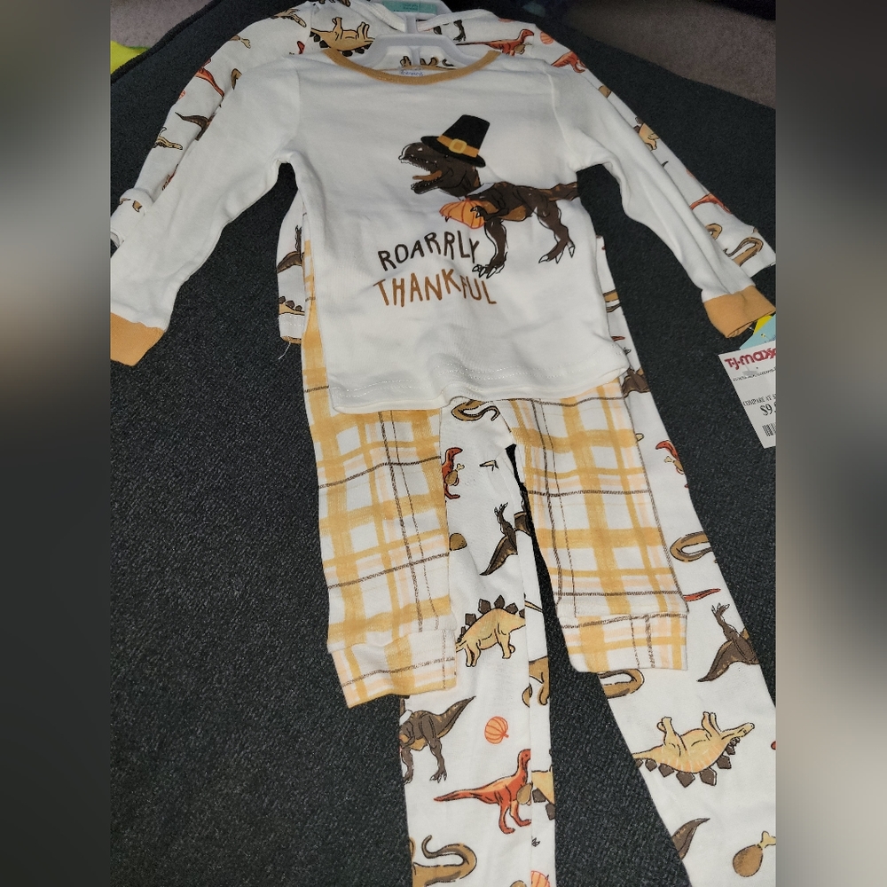 Boys Dinosaur Thanksgiving PJ Set